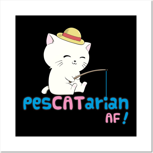 PesCATarian AF! Cute Pescatarian Cat Wall Art by The Kitten Gallery